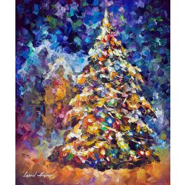 油彩画　Xmas tree FIR-TREE (Christmas Tree) - LIMITED EDITION GICLEE